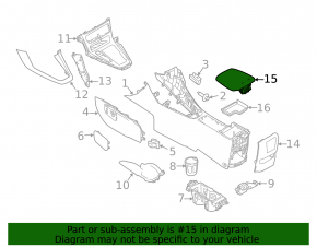 Подлокотник Ford Focus mk3 15-18 рест, кожа, черный