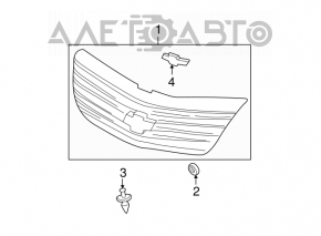 Решетка радиатора grill Chevrolet Impala 01-04 с эмблемой, потерта эмблема