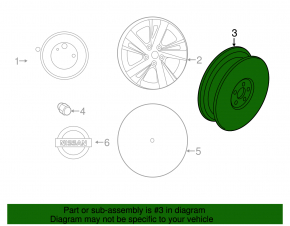 Запасное колесо докатка Nissan Altima 13-18 R16