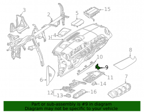 Накладка передней панели левая Mercedes H247 GLA 21-26 черный глянец