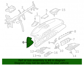 Ornamente bord dreapta negru Mercedes Clasa A V177 19-22, suport defect