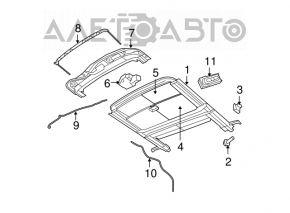 Perdeaua portbagajului Chrysler 200 11-14 negru