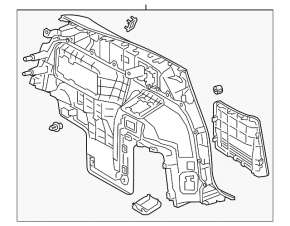 Обшивка арки левая Lexus RX350L RX450hL 18-22 long черная