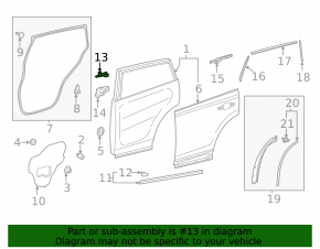 Накладка уплотнителя задней левой двери Toyota Rav4 19-24
