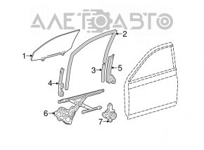Garnitură de geam față stânga Toyota Avalon 05-12