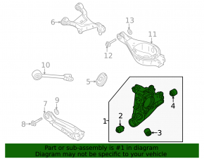 Цапфа задняя левая Mitsubishi Outlander 22-26 2.5 2.5
