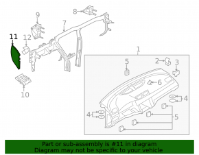 Накладка торпеды боковая правая VW CC 08-17 бежевая