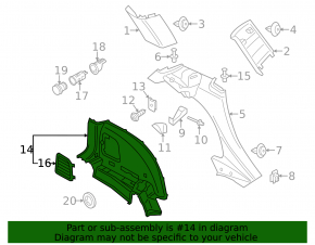 Обшивка арки багажника нижняя левая Mini Cooper Countryman R60 10-16