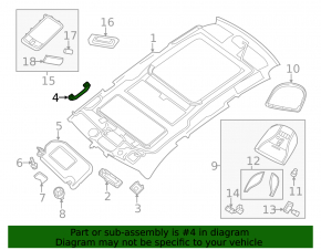 Ручка потолка задняя левая Nissan Pathfinder 13-20 серая