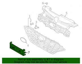 Площадка под номер переднего бампера Hyundai Sonata 20-22 SEL, SEL Plus, Limited