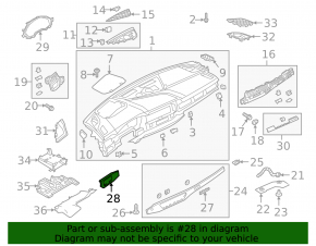 Ornamente laterale stânga față pentru Audi A5 F5 18-25, lemn de nuc maro, elemente de fixare rupte