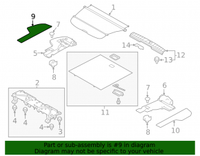 Capacul portbagajului dreapta Subaru Outback 20- negru