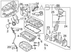 Масляный охладитель ДВС VW Passat b7 12-14 USA 2.0TDI