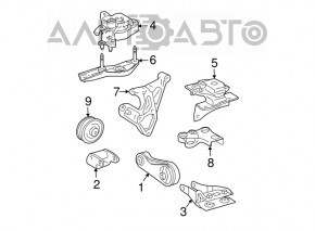 Подушка двигателя передняя Toyota Prius 20 04-09