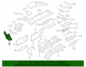 Накладка центральной консоли задняя нижняя Volvo XC60 18-26 черная, под прикуриватель