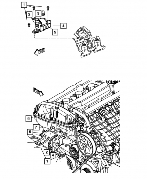 Подушка двигателя правая Jeep Compass 11-16 2.0, 2.4, AWD, FWD