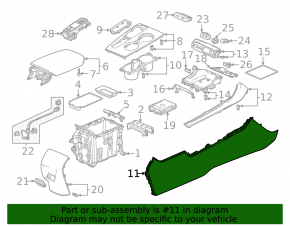 Накладка центральной консоли боковая левая Honda Civic XI FE/FL 22-26 черная