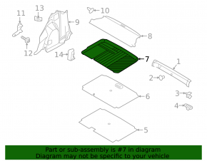 Коврик багажника резина Ford Ecosport 18-22 черн