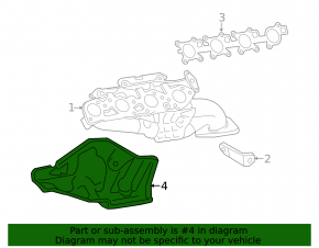 Защита коллектора правая Toyota Sequoia Tundra 08-16 4.6 5.7