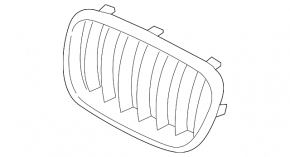 Решетка радиатора grill правая BMW X3 F25 11-14 дорест ноздря