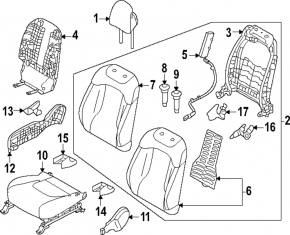 Scaun pasager Kia Sportage 23-25 cu airbag, manual, încălzit, piele neagră perforată