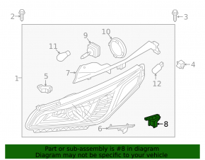 Крепление фары нижн наруж правое Hyundai Sonata 15-17
