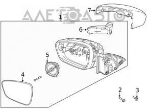 Зеркало боковое левое в сборе Ford Escape MK4 20-22 12 пинов, подогрев, поворотник, память, BSM