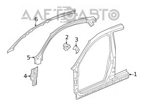 Стойка кузова центральная левая Honda Civic X FC 16-21 4d на кузове