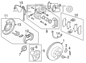 Суппорт в сборе задний левый Infiniti FX35 FX45 03-08