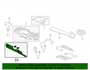 Накладка коленей водителя Honda Civic X FC 16-21 черн