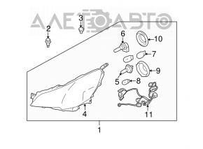 Фара передняя левая Subaru Outback 10-10