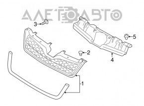 Решетка радиатора grill нижняя Subaru Forester 14-16 SJ 2.5 дорест