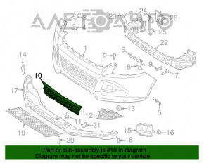 Решетка переднего бампера центральная Ford Escape MK3 13-16 дорест глянец