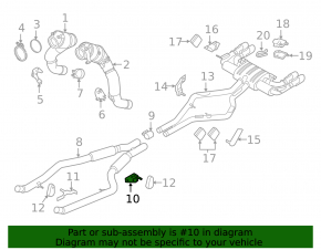 Кронштейн выпускной трассы передний левый BMW X5 F15 14-18 4.4T с резинкой
