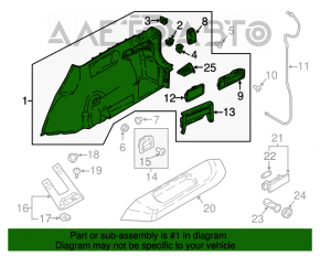 Обшивка арки правая VW Tiguan 18-19 черная под 3 ряда