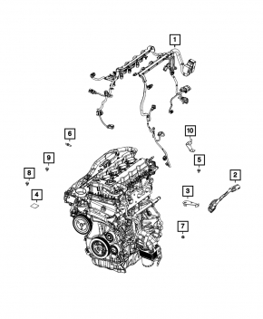 Проводка на диффузор кожух радиатора Jeep Cherokee KL 14-20 2.4, 3.2 на 1 мотор