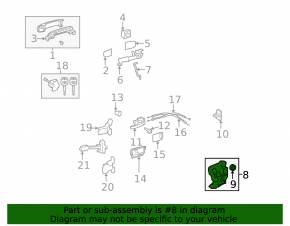 Замок двери передней левой Toyota Sequoia 08-16