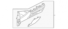 Накладка колени водителя Mitsubishi Outlander 22-26 черная