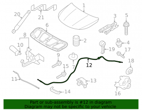 Трос открытия замка капота задняя часть Kia Sorento 21-26 HEV, PHEV