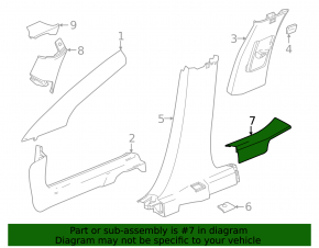 Ornament prag ușă, interior spate stânga, Chevrolet Equinox EV 24-26, negru