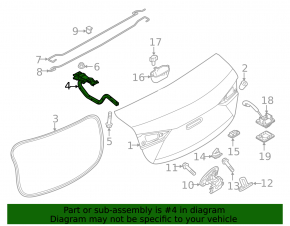 Петля крышки багажника правая Mazda 3 14-16 BM