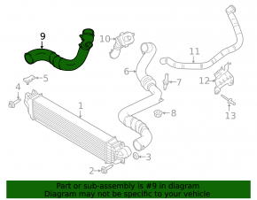 Патрубок на интеркулер правый Ford Fusion mk5 13-16 2.0T
