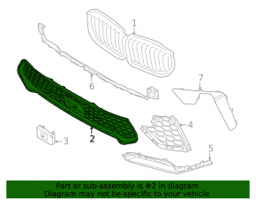 Grilă inferioară bară față pentru BMW X5 G05 19-25 2020-23. Cu model M