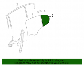 Стекло двери треугольник заднее правое BMW 3 F30 4d 12-18