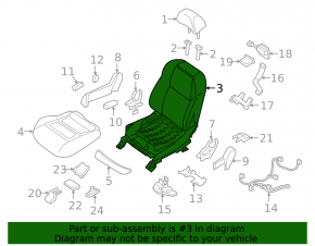 Пассажирское сидение Nissan Maxima A36 16-17 без airbag, кожа черн