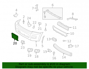 Площадка номерного знака передняя Toyota Sequoia 08-17