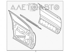 Дверь голая передняя правая Ford Escape MK3 13-19 черн замята у крыла