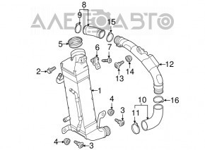 Патрубок воздушный нижний VW Passat b7 12-14 USA 2.0TDI