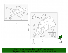 Ornament arc portbagaj stânga pentru Kia Niro 19-22 EV, negru