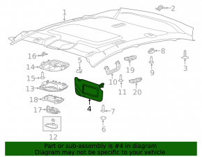 Козырек правый Ford Focus mk3 11-18 2 фонаря серый, без крючка